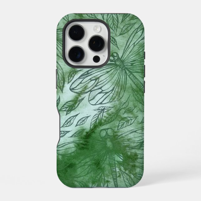 Green Dragonflies Dragonfly Lovers                 iPhone Case (Back)