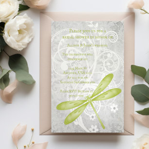 Green Dragonfly Bridal Shower Invite