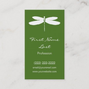 Green Dragonfly Business Cards   Dragon Fly Logo