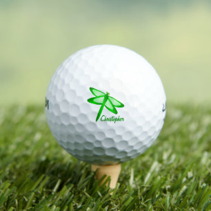 Green Dragonfly Design Golf Balls