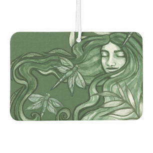 Green Dragonfly Goddess Art Dragonflies Air Freshener