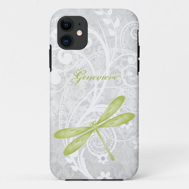 Green Dragonfly Personalized Case-Mate iPhone Case (Back)