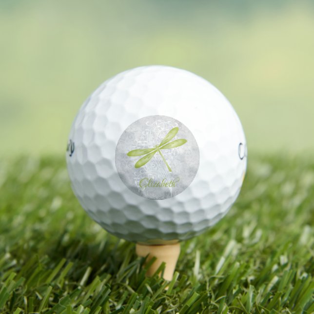 Green Dragonfly Personalized Golf Balls (Insitu Tee)