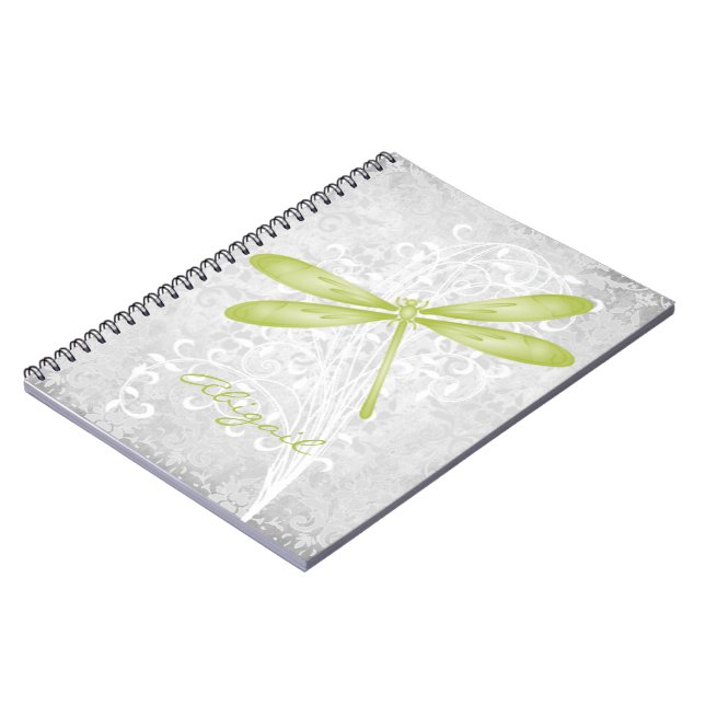 Green Dragonfly Personalized Notebook (Left Side)