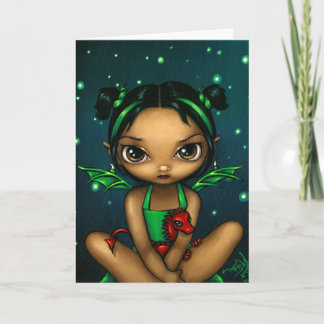 "Green Dragonling" Greeting Card