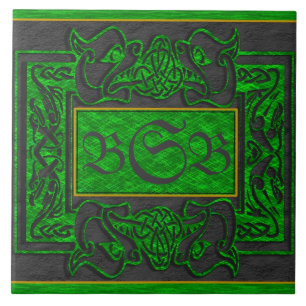 "Green Dragons Breath" 3 Carreaux Monogrammes init
