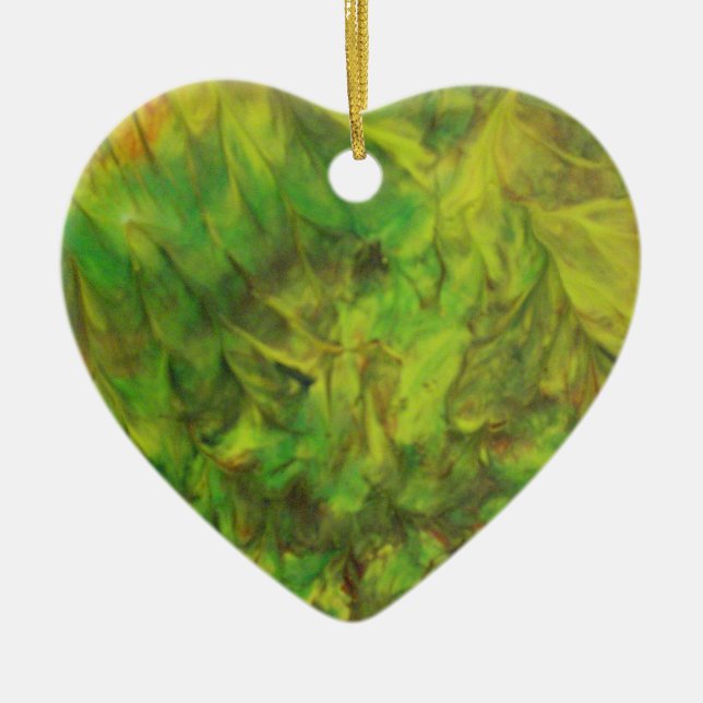 green dream ceramic ornament (Front)