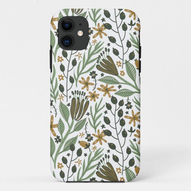 Green Dreamy Floral Pattern Case-Mate iPhone Case (Back)