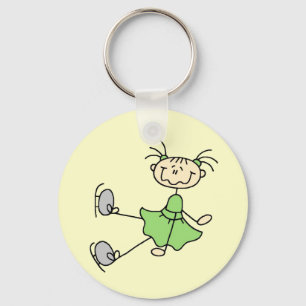 Green Dress Figure Skater Tshirts and Gifts Keychain
