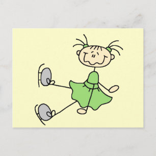 Green Dress Figure Skater Tshirts and Gifts Postcard
