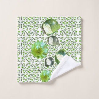 Green Droplets Bath Towel Set