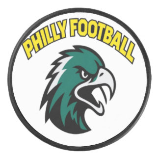 Green Eagle Mascot Philly Football Fan Apparel Hockey Puck