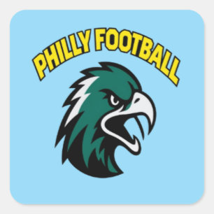 Green Eagle Mascot Philly Football Fan Apparel Square Sticker