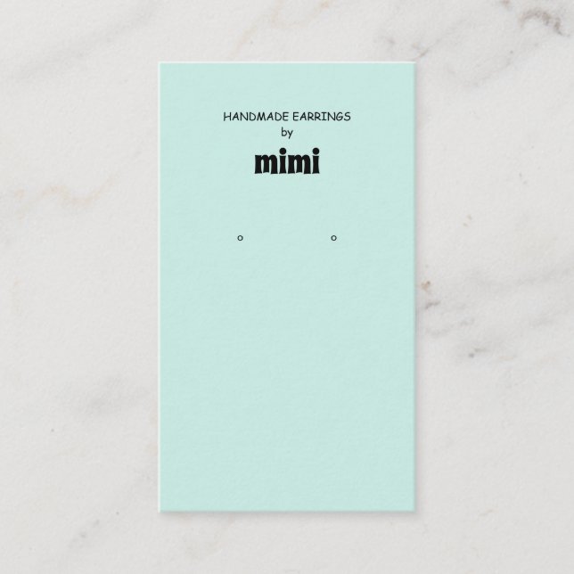 Green Earring Display  Business Card (Front)