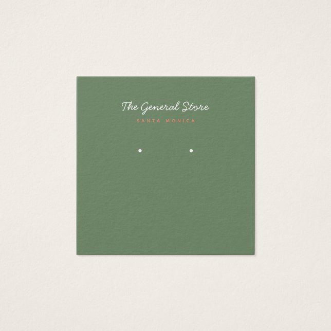 Green Earring Display Card Square (Front)