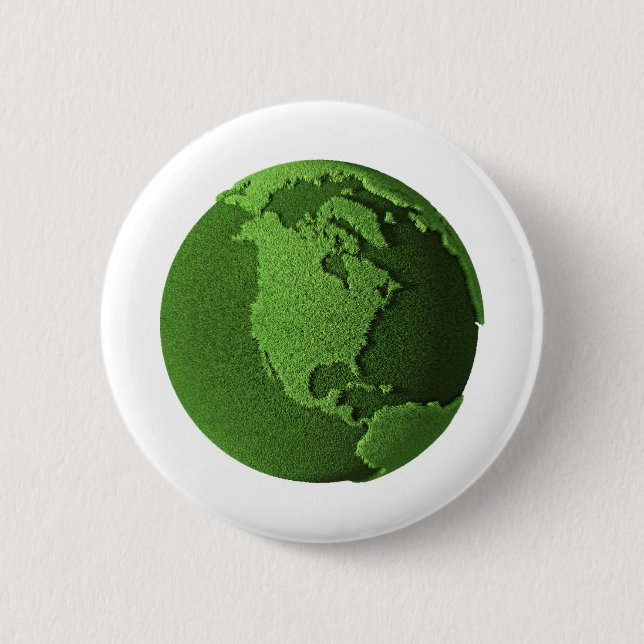 Green Earth 2 Inch Round Button (Front)