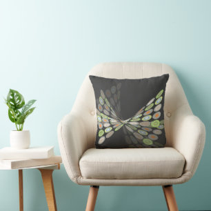Green Earth Digital Butterfly Twist Graphics Art Throw Pillow