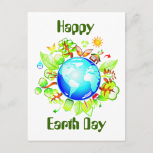 Green Earth Eco Friendly for Earth Day Postcard