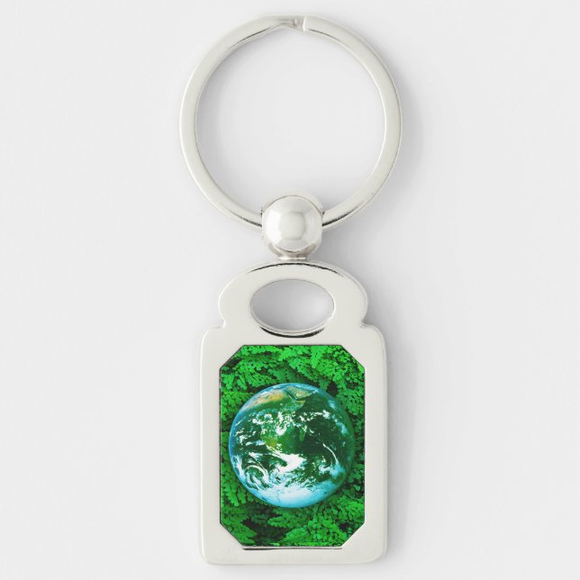 Green Earth - ecological awareness Keychain (Front)