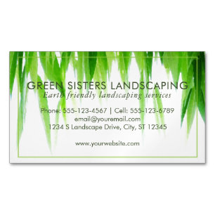 Green Earth Friendly Landscaping Magnetic Business Card