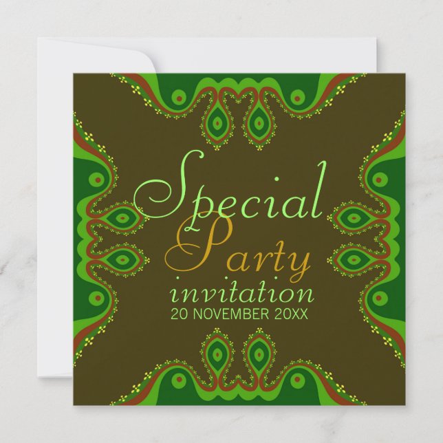 Green Earth Goddess Invitations de la fête spécial (Devant)