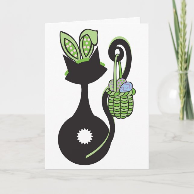 Green Easter Kitty Card (Front)