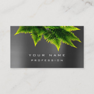 Green Economy Fern Eco Organic Grau Silver Minimal Business Card