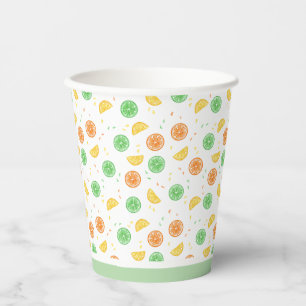 Green-edge citrus paper glasses cups