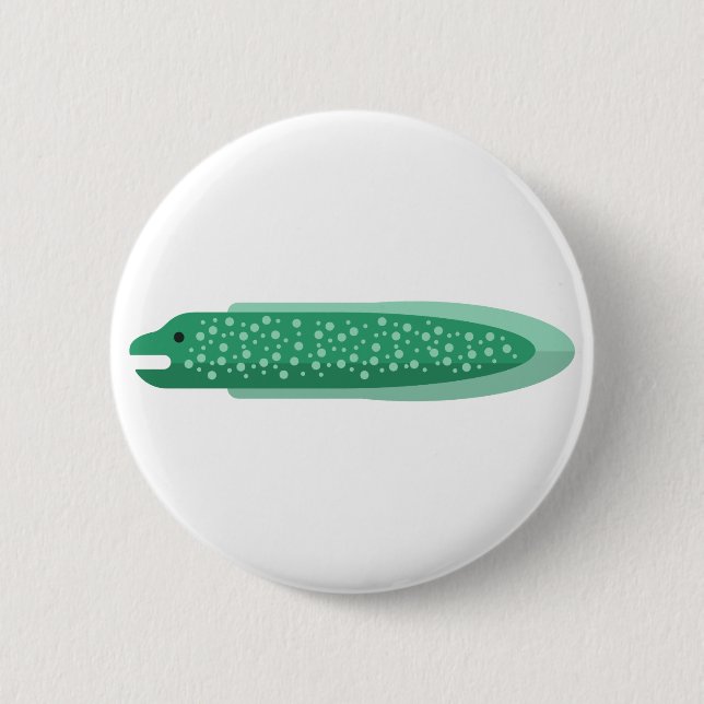 Green Eel Primitive Style 2 Inch Round Button (Front)