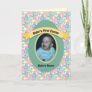 Green Egg Baby's First Easter Photo Frame Holiday Card