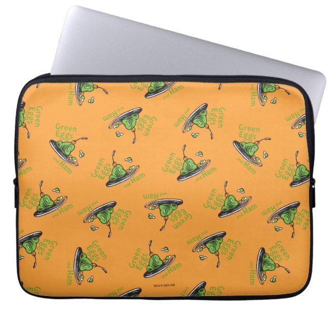 Green Eggs and Ham Pattern Laptop Sleeve (Front)