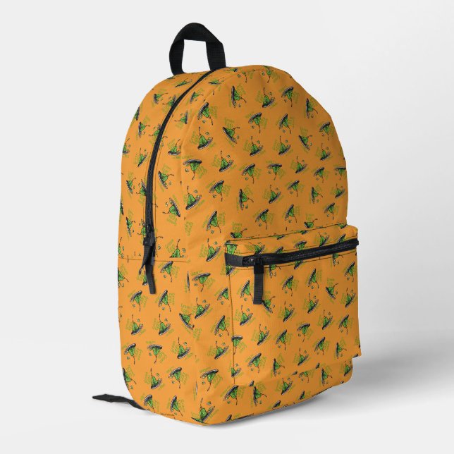 Green Eggs and Ham Pattern Printed Backpack (Back Corner Left)