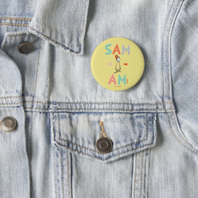 Green Eggs and Ham | Sam-I-Am 2 Inch Round Button (In Situ)
