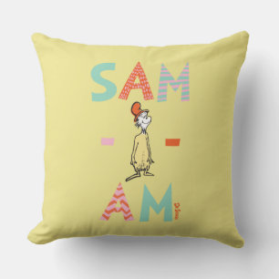 Green Eggs and Ham   Sam-I-Am Throw Pillow