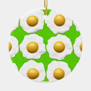 green eggs ceramic ornament