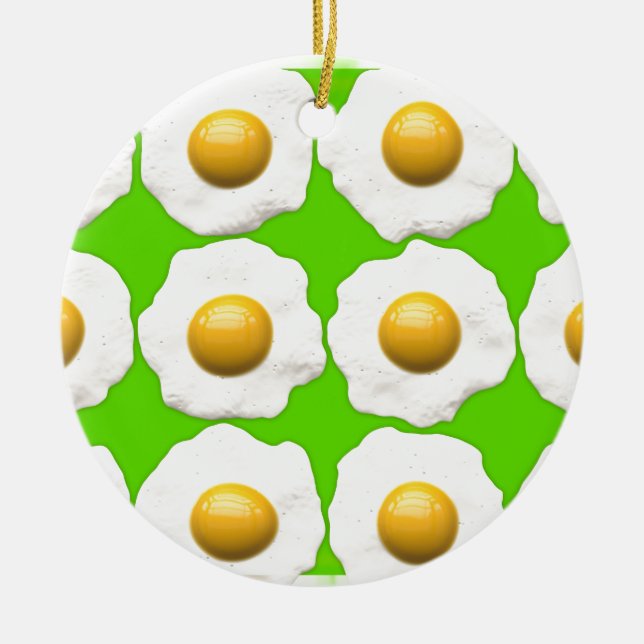 green eggs ceramic ornament (Front)