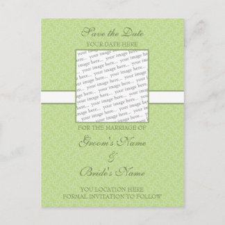Green Eggshell Save the Date Postcard