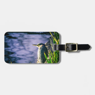 Green Egret Luggage Tag