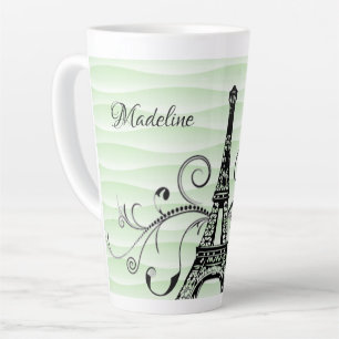 Green Eiffel Tower Flourish Latte Mug