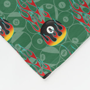 Green Eight Ball Fleece Blanket