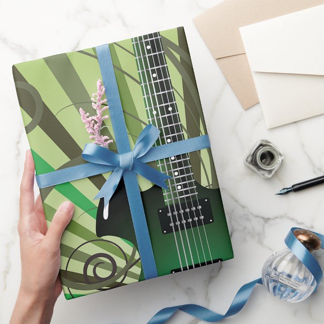 Green Electric Guitar Wrapping Paper (Creator Uploaded)