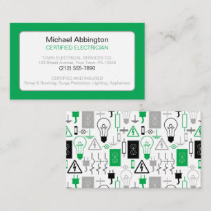 Green Electrical Electrician Business Card