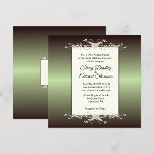 Green Elegance Shine Wedding Invitation