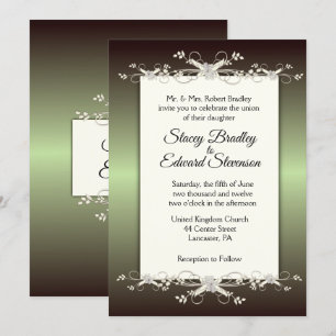 Green Elegance Shine Wedding Invitation