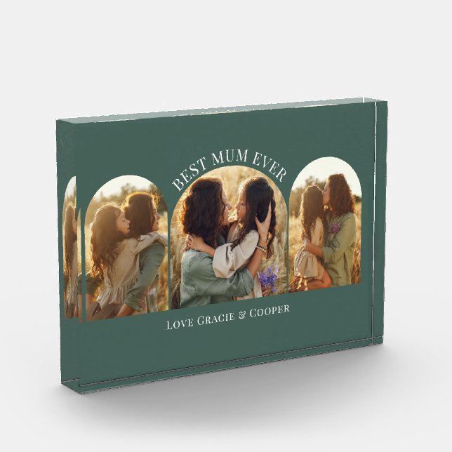 Green elegant arch multi photo best mum (Left)