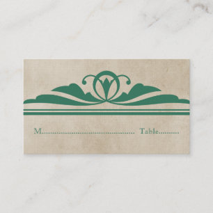 Green Elegant Deco Place Card