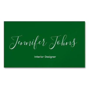 Green Elegant Designer Business Magnet Card