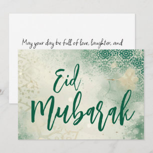 Green elegant Eid Mubarak Note Card