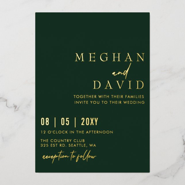 Green Elegant Handwritten Simple Wedding (Front)