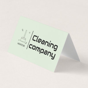Green Elegant Minimalist Cleaning Company Simple Business Card